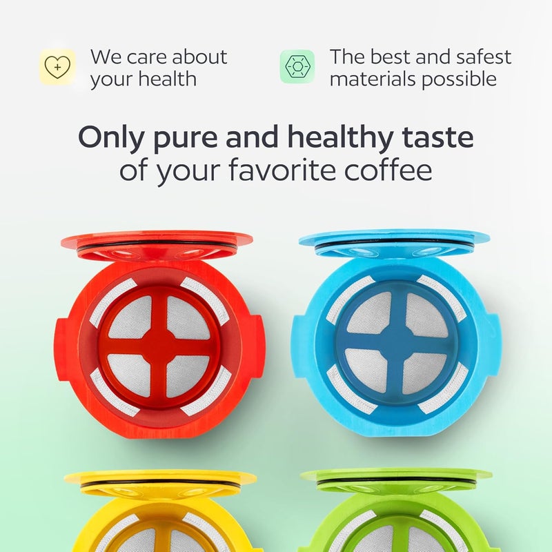 GoodCups 4 Reusable K Cups for Keurig K Supreme, K Supreme Plus, K Slim with Multistream Technology, K-Brew Chill, K-Duo Hot & Iced (Gen 2) – 4 Colors Refillable Kcups Coffee Filters for Keurig Coffee Makers - Image 4